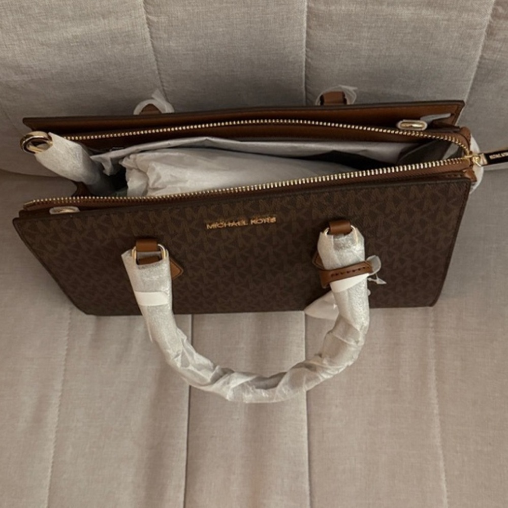 Michael Kors Brown Logo Satchel - Picture 4 of 6